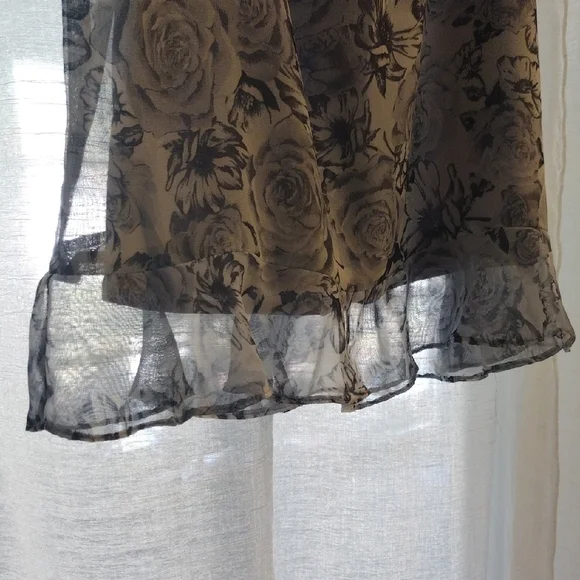 Floral Black and Tan Women's Skirt - Picture 3 of 7